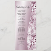Pink Floral Wedding Programme Programmakaart (Achterkant)