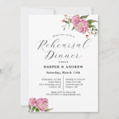 Pink Floral Wedding Rehearsal Dinner Uitnodiging (Voorkant)
