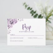 Pink Floral Wedding RSVP Kaartje (Staand voorkant)