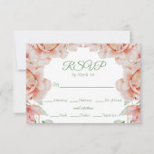 Pink Floral Wedding RSVP Kaartje (Voorkant)