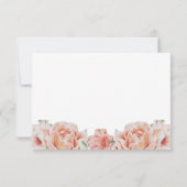Pink Floral Wedding RSVP Kaartje (Achterkant)