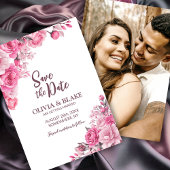 Pink Floral Wedding Save The Date