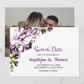 Pink Floral Wedding Save The Date (Voorkant / Achterkant)