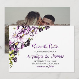 Pink Floral Wedding Save The Date