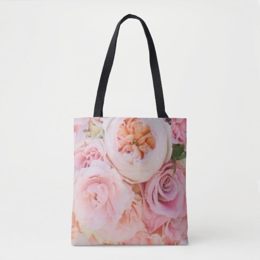 Pink Floral Wedding Tote Bag (Voorkant)
