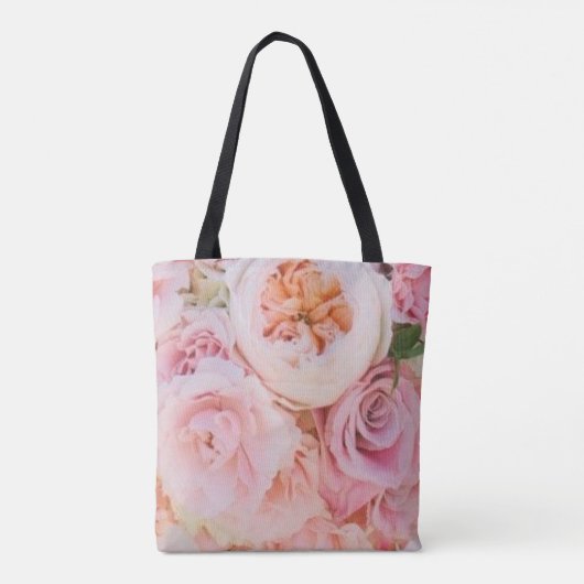Pink Floral Wedding Tote Bag (Achterkant)