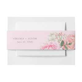 Pink Floral Wedding Uitnodigingen Wikkel