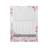 Pink Floral Weekly Personalized Menu Plan Notitieb Notitieblok (Linkerzijde)