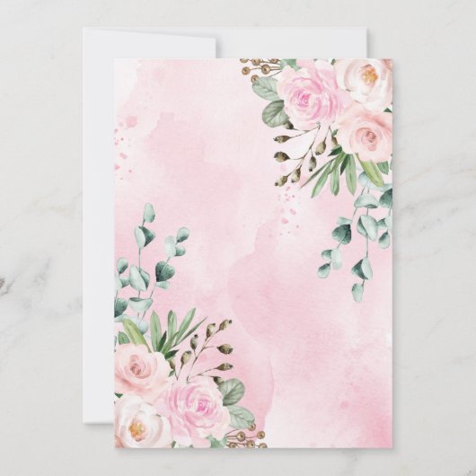 Pink Floral Wild One Oerwoud Safari Birthday Girl Kaart (Achterkant)