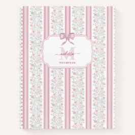Pink Floral Wildflowers Coquette Bow Notitieboek