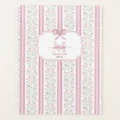 Pink Floral Wildflowers Coquette Bow Planner (Voorkant)