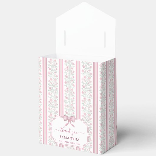 Pink Floral Wildflowers Coquette Party Bedankdoosjes (Open)