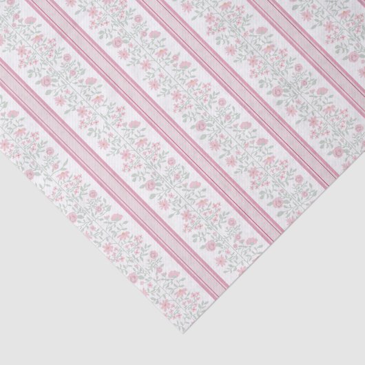 Pink Floral Wildflowers Coquette Tissuepapier (Detail)