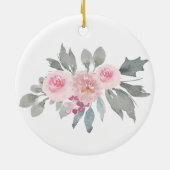 Pink Floral Winter Godmothers Gold Keramisch Ornament (Achterkant)