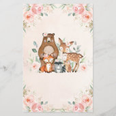 Pink Floral Woodland 1st Birthday Capsule Message (Achterkant)