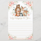 Pink Floral Woodland 1st Birthday Capsule Message (Voorkant)