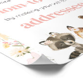 Pink Floral Woodland Animals Envelope Station Poster (Hoek)