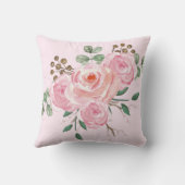 Pink Floral Woodland Forest Animals Nursery Kussen (Achterkant)