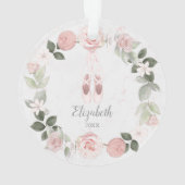 Pink Floral Wreath Ballet Slippers, speciaal geper Ornament (achterkant)