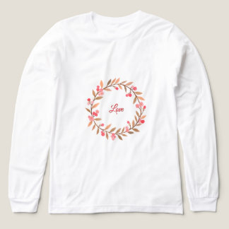 Pink Floral Wreath Simple Tri-Blend Shirt