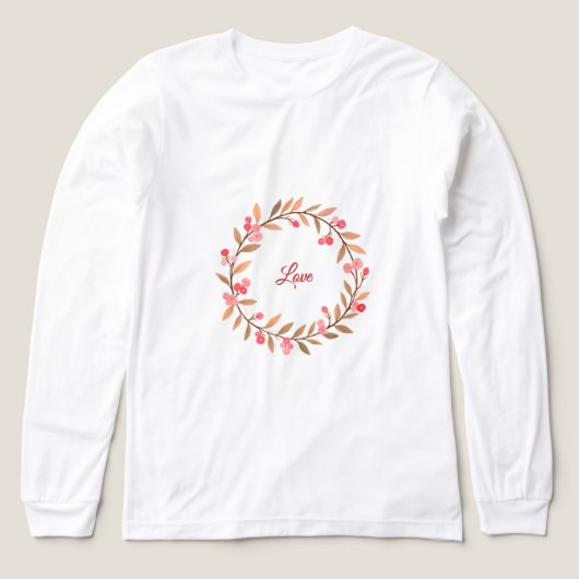 Pink Floral Wreath Simple Tri-Blend Shirt (Voorkant)