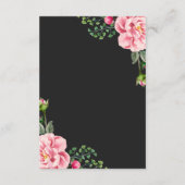 Pink Floral Wreath Weddenschap Informatie Informatiekaartje (Achterkant)