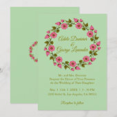 Pink Floral Wreaths I Weddenschap Kaart (Voorkant / Achterkant)