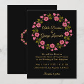 Pink Floral Wreaths I Weddenschap Kaart (Voorkant / Achterkant)