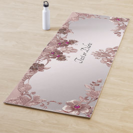 Pink Floral Yoga Mat