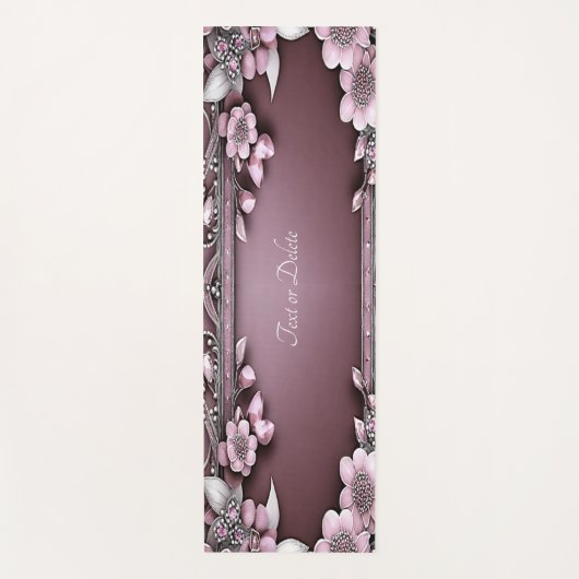Pink Floral Yoga Mat (Voorkant)
