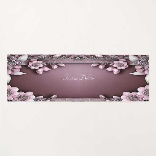 Pink Floral Yoga Mat (Voorkant (horizontaal))