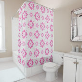 Pink florale pattern douchegordijn (In situ)