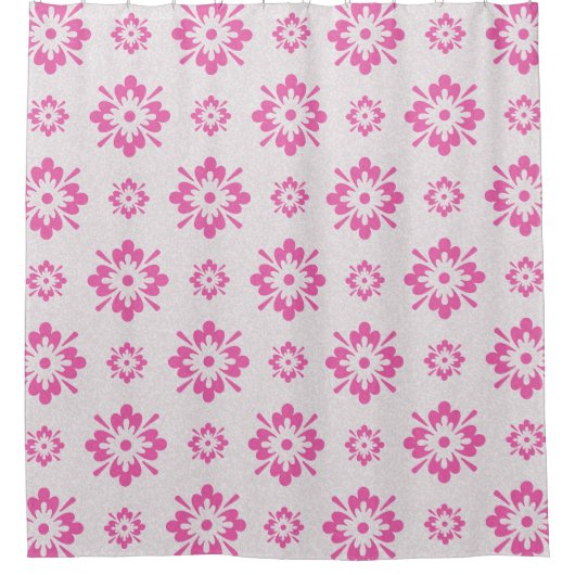 Pink florale pattern douchegordijn (Voorkant)