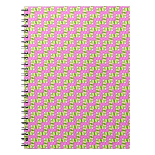 Pink florale pattern notitieboek (Voorkant)