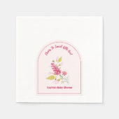 Pink Florals And Bumble Bee A Sweet Little Bee Servet (Voorkant)