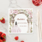 Pink florals arch dress Quinceanera luncheon Servet (Insitu)
