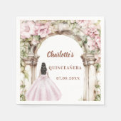 Pink florals arch dress Quinceanera Servet (Voorkant)