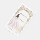 Pink florals arch dress Quinceanera Servet (Hoek)