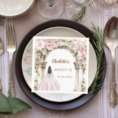 Pink florals arch dress Sweet 16 luncheon Servet