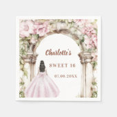 Pink florals arch dress Sweet 16 Servet (Voorkant)