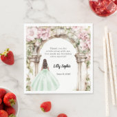 Pink florals arch green dress birthday luncheon servet (Insitu)