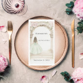 Pink florals arch green dress birthday luncheon servet