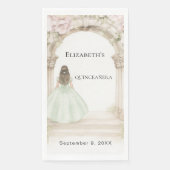 Pink florals arch green dress birthday luncheon servet (Voorkant)