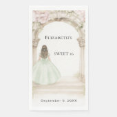 Pink florals arch green dress Sweet 16 Servet (Voorkant)