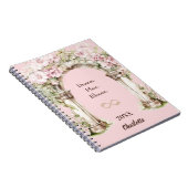 Pink florals arch inspirational quote notebook notitieboek (Rechterzijde)