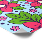 Pink Florals with Bold Petals and Green Leaves Poster (Hoek)