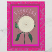 Pink Flourish Flower Bulk Scrapbook Paper Pages Flyer (Achterkant)
