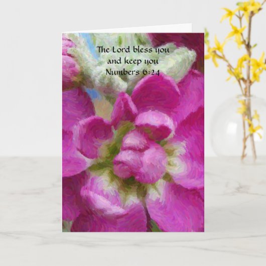 Pink Flower Art Faith Verjaardag Kaart (Gele Bloem)