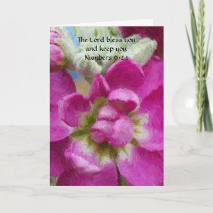 Pink Flower Art Faith Verjaardag Kaart