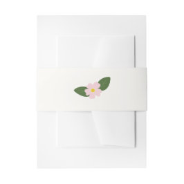 Pink Flower Belly Band Wedding Uitnodigingen Wikkel